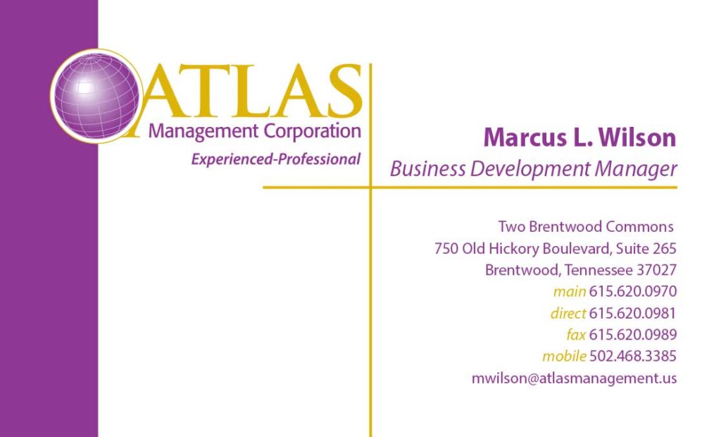 Atlas Management Corp. ID Business Card